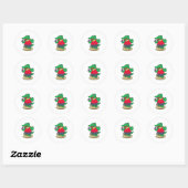Sticker Rond Crocodile aux fleurs (Feuille)
