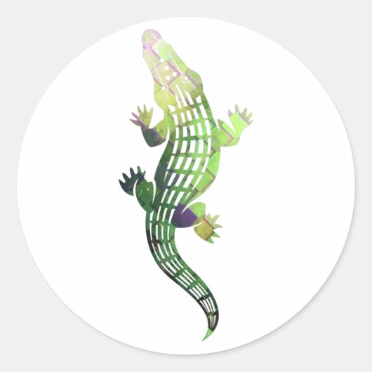 Sticker Rond crocodile coloré (Devant)
