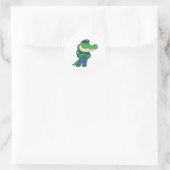 Sticker Rond Crocodile en tant qu'officier de police en uniform (Sac)