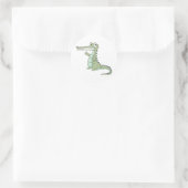 Sticker Rond Crocodile gavial joyeux Gharial (Sac)