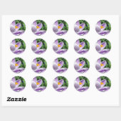 Sticker Rond Crocus de printemps violet (Feuille)