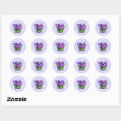 Sticker Rond Crocus pourpres (Feuille)