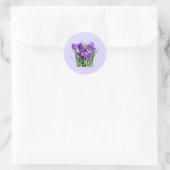 Sticker Rond Crocus pourpres (Sac)