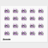 Sticker Rond CROHNS MALADIE CHick Gone Purple (Feuille)