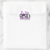 Sticker Rond CROHNS MALADIE CHick Gone Purple (Sac)