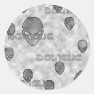 Sticker Rond Croire Alien