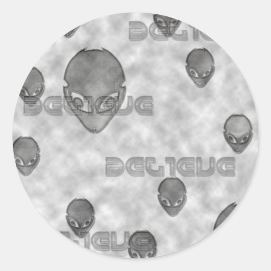 Sticker Rond Croire Alien (Devant)