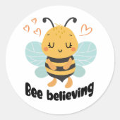 Sticker Rond "Croire aux abeilles" (Devant)