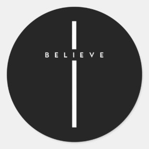 Sticker Rond Croire Croix Dieu Jésus Pâques chrétien Religieux