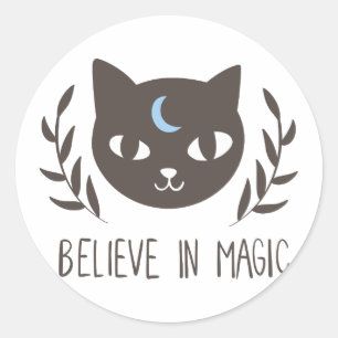 Sticker Rond Croire en la magie - Choisir la couleur arrière -