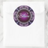 Sticker Rond Croire : Inspirer : Fractales violettes Cercle cro (Sac)
