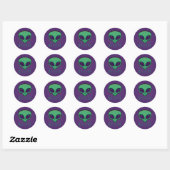 Sticker Rond Croire la tête de l'Alien (Feuille)