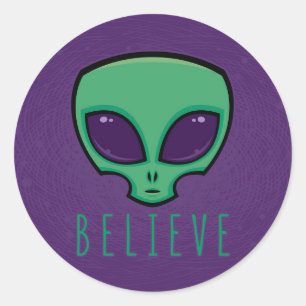 Sticker Rond Croire la tête de l'Alien
