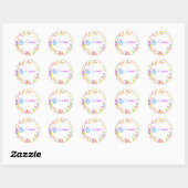 Sticker Rond Croire la typographie aquarelle Art Confetti (Feuille)