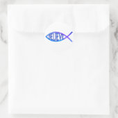 Sticker Rond Croire poisson - bleu (Sac)