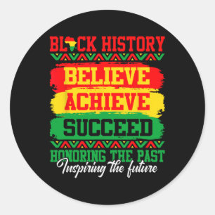Sticker Rond Croire réussir le mois de l'histoire noire Noir No