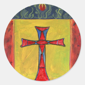 Sticker Rond Croiser sur Snake Style médiéval Design croisé