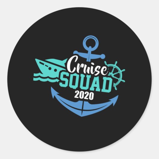 Sticker Rond Croisière 2020 Squad Cruise Ship Vacation An (Devant)