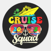 Sticker Rond Croisière 2023 Famille de vacances Croisière (Devant)