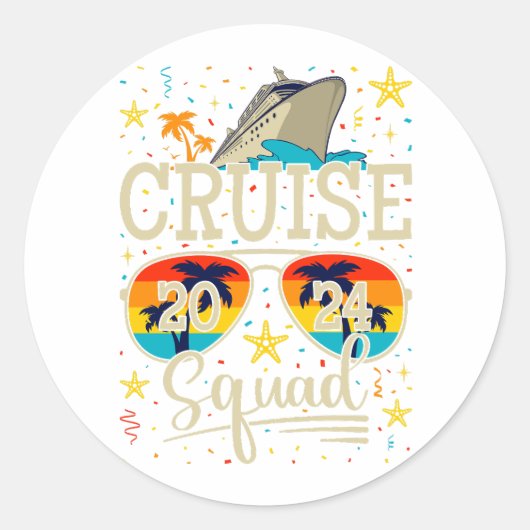 Sticker Rond Croisière 2024 Croisière Vacances (Devant)