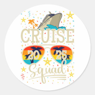 Sticker Rond Croisière 2025 Croisière Vacances
