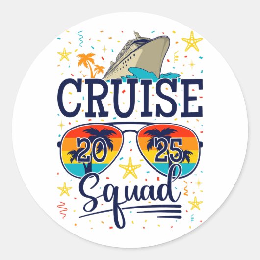 Sticker Rond Croisière 2025 Croisière Vacances (Devant)