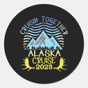 Sticker Rond Croisière Alaska 2023 Famille Ou Vacances