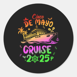 Sticker Rond Croisière Cinco De Mayo 2025 Famille Squad Concord