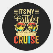 Sticker Rond Croisière d'anniversaire 2025 Jeu de jumelage fami (Devant)