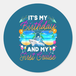 Sticker Rond Croisière d'anniversaire Célébration d'anniversair