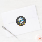 Sticker Rond Croisière Dans Mon 50 Anniversaire (Enveloppe)