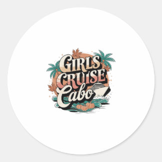 Sticker Rond Croisière de destination à Cabo pour les femmes Va
