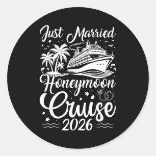 Sticker Rond Croisière de lune de miel pour couples mariés