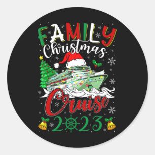 Sticker Rond Croisière de Noël en famille 2023 Merry Cruisemas