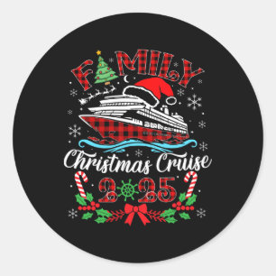 Sticker Rond Croisière de Noël en famille 2025 T-Shirt de corre