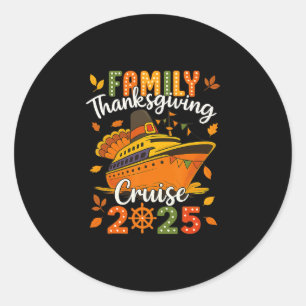 Sticker Rond Croisière de Thanksgiving 2025 Croisière Famille É