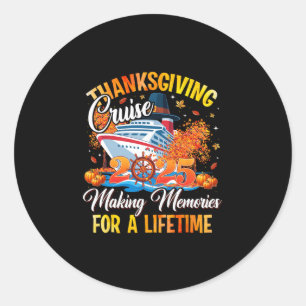 Sticker Rond Croisière de Thanksgiving en famille 2025 tenue de