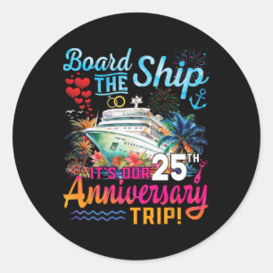 Sticker Rond Croisière du 25e anniversaire de mariage du mari e