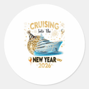 Sticker Rond Croisière du Nouvel An 2026 Nye Celebration 2 