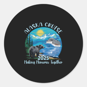Sticker Rond Croisière en Alaska 2025 Correspondance Famille Am