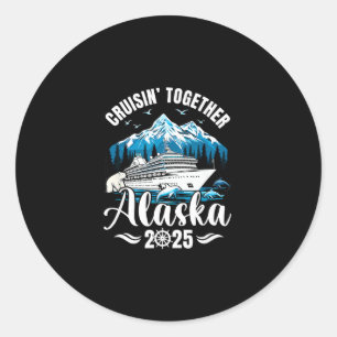 Sticker Rond Croisière en Alaska 2025 Vacances en famille Cruis