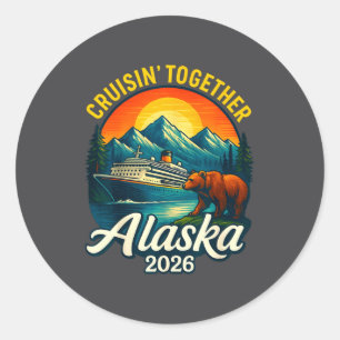 Sticker Rond Croisière en Alaska 2026 Cruisin Ensemble Famille