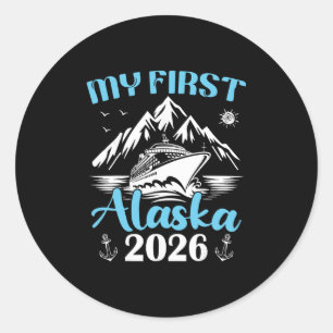 Sticker Rond Croisière en Alaska 2026 En croisière ensemble Cor