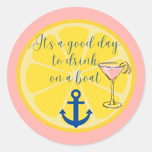 Sticker Rond Croisière en bateau (Devant)