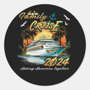 Sticker Rond Croisière en famille 2024 Faire des souvenirs Croi