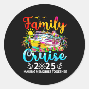 Sticker Rond Croisière en famille 2025 Correspondance de vacanc