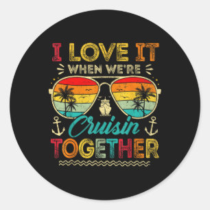 Sticker Rond Croisière en famille 2025 J'adore quand on croise