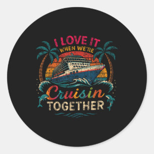 Sticker Rond Croisière en famille 2025 J'adore quand on fait un