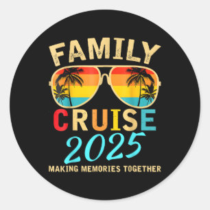 Sticker Rond Croisière en famille 2025 Plage Correspondant vaca
