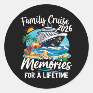 Sticker Rond Croisière en famille 2026 Vacances de croisière en